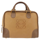 LOEWE Hand Bag Leather Beige Gold Auth bs36556-13