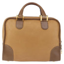 LOEWE Hand Bag Leather Beige Gold Auth bs36556-2