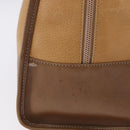 LOEWE Hand Bag Leather Beige Gold Auth bs36556-4