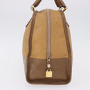 LOEWE Hand Bag Leather Beige Gold Auth bs36556-5