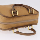LOEWE Hand Bag Leather Beige Gold Auth bs36556-7