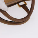 LOEWE Hand Bag Leather Beige Gold Auth bs36556-8