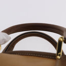 LOEWE Hand Bag Leather Beige Gold Auth bs36556-9