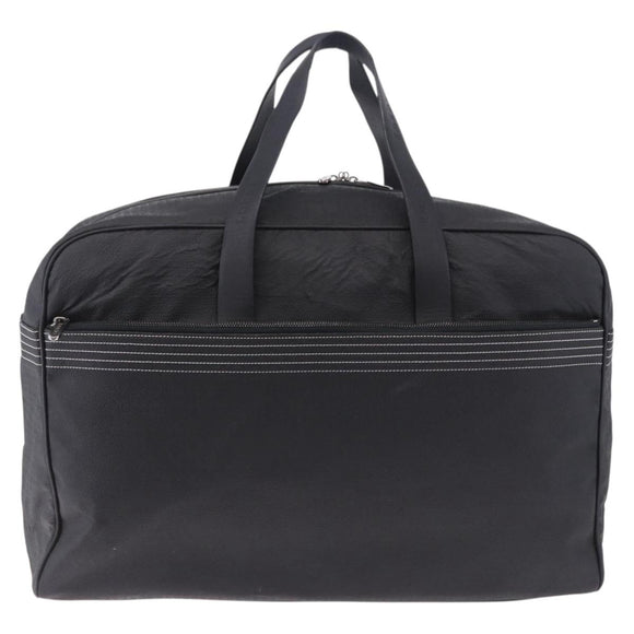 LOEWE Anagram Boston Bag PVC Leather Black Silver Auth bs36557