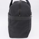 LOEWE Anagram Boston Bag PVC Leather Black Silver Auth bs36557-4