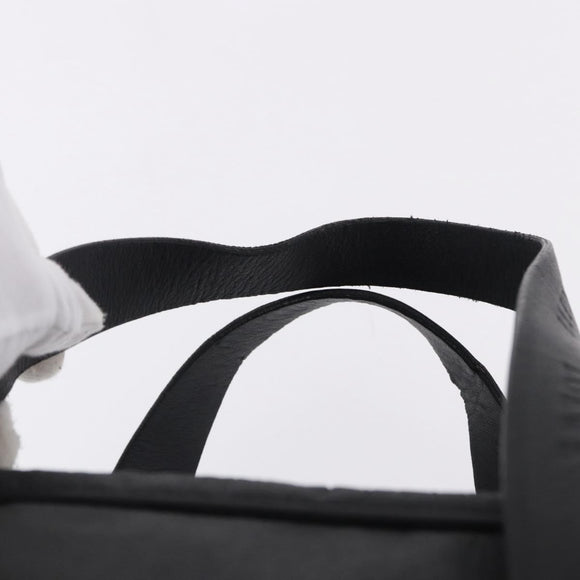 LOEWE Anagram Boston Bag PVC Leather Black Silver Auth bs36557