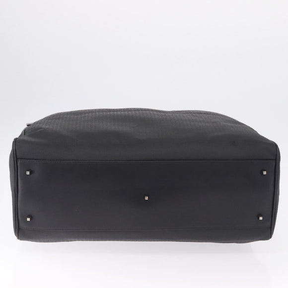 LOEWE Anagram Boston Bag PVC Leather Black Silver Auth bs36557