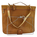 LOEWE Anagram Garment Cover Leather Beige Gold Tone Auth bs36558-1