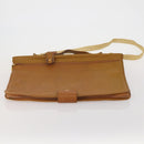 LOEWE Anagram Garment Cover Leather Beige Gold Tone Auth bs36558-11