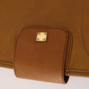 LOEWE Anagram Garment Cover Leather Beige Gold Tone Auth bs36558-17