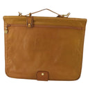 LOEWE Anagram Garment Cover Leather Beige Gold Tone Auth bs36558-2