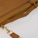 LOEWE Anagram Garment Cover Leather Beige Gold Tone Auth bs36558-9