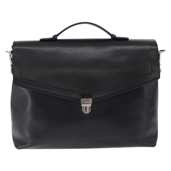 Salvatore Ferragamo Boston Bag Leather 2way Black Silver Auth bs36559