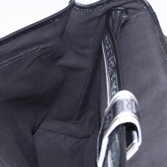 Salvatore Ferragamo Boston Bag Leather 2way Black Silver Auth bs36559