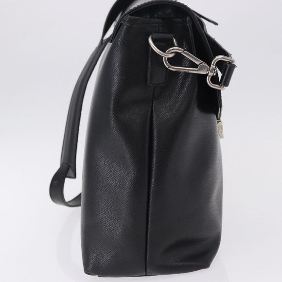 Salvatore Ferragamo Boston Bag Leather 2way Black Silver Auth bs36559