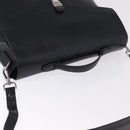 Salvatore Ferragamo Boston Bag Leather 2way Black Silver Auth bs36559-6