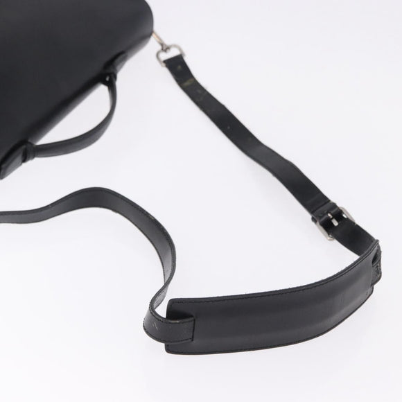 Salvatore Ferragamo Boston Bag Leather 2way Black Silver Auth bs36559