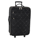 CHANEL Travel Line Carry Case Nylon Black Silver CC Auth bs36561-1