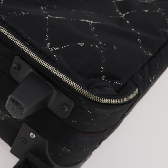 CHANEL Travel Line Carry Case Nylon Black Silver CC Auth bs36561