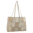 CHANEL Tote Bag Suede Beige CC Auth bs36562-1