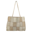 CHANEL Tote Bag Suede Beige CC Auth bs36562-13