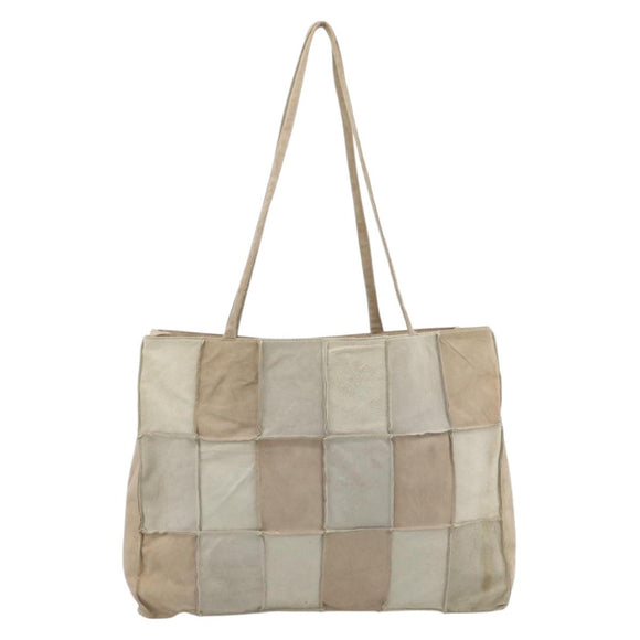 CHANEL Tote Bag Suede Beige CC Auth bs36562