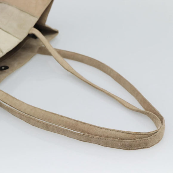 CHANEL Tote Bag Suede Beige CC Auth bs36562