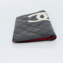 CHANEL Matelasse Cambon Line Long Wallet Leather Black Silver CC Auth bs36564-5