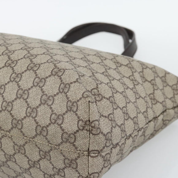 GUCCI GG Supreme Tote Bag PVC Beige 181084 Auth bs36565