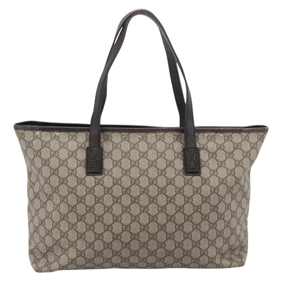 GUCCI GG Supreme Tote Bag PVC Beige 181084 Auth bs36565