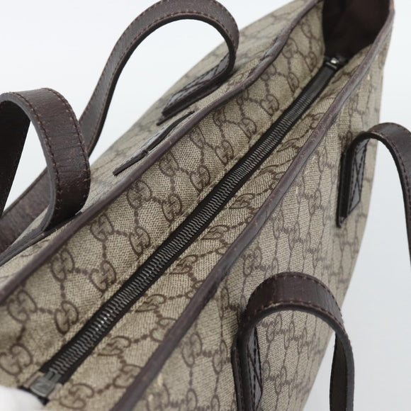 GUCCI GG Supreme Tote Bag PVC Beige 181084 Auth bs36565