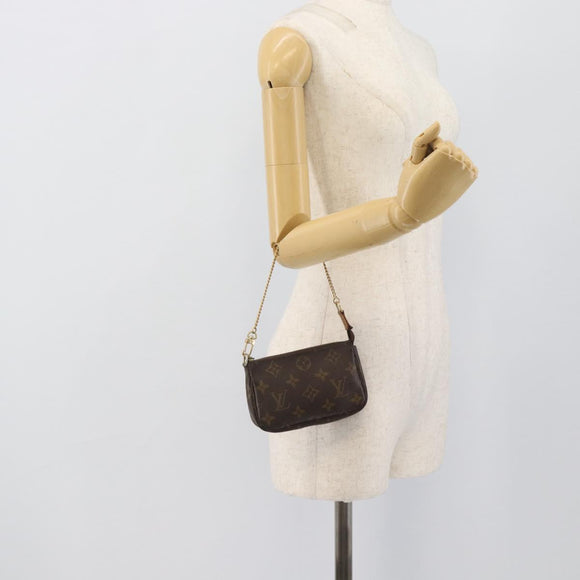 LOUIS VUITTON Monogram Mini Pochette Accessoires Pouch N41667 LV Auth bs36566