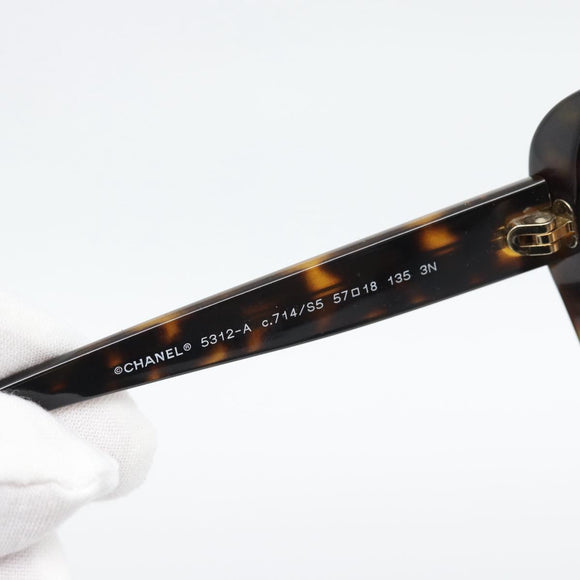 CHANEL Sunglasses plastic Brown CC Auth bs36570
