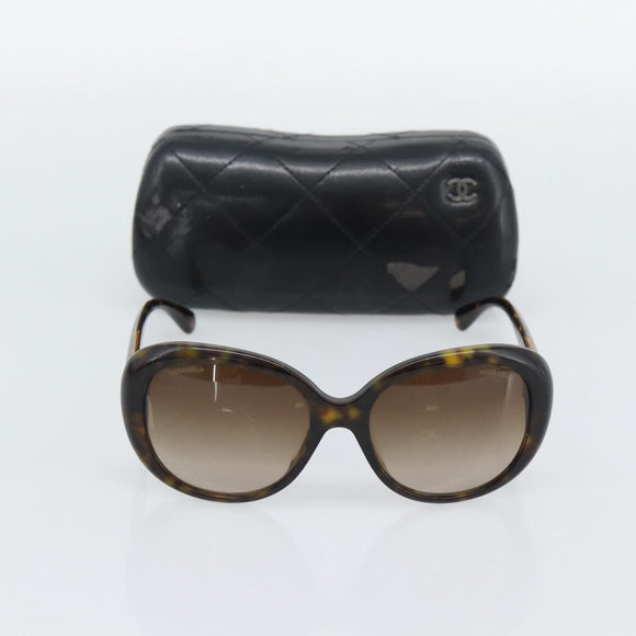 CHANEL Sunglasses plastic Brown CC Auth bs36570