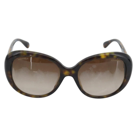 CHANEL Sunglasses plastic Brown CC Auth bs36570