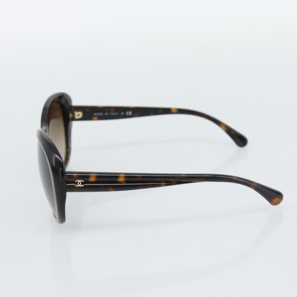 CHANEL Sunglasses plastic Brown CC Auth bs36570