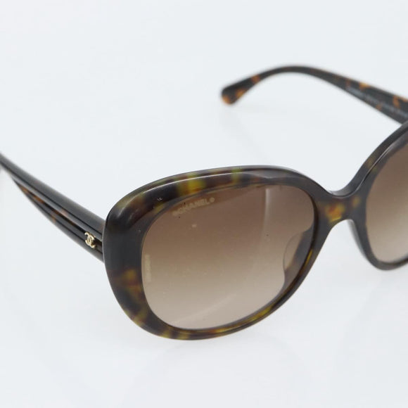 CHANEL Sunglasses plastic Brown CC Auth bs36570