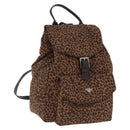 BOTTEGA VENETA Backpack Nylon Brown Gold Auth bs36573-1
