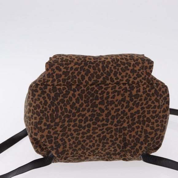BOTTEGA VENETA Backpack Nylon Brown Gold Auth bs36573