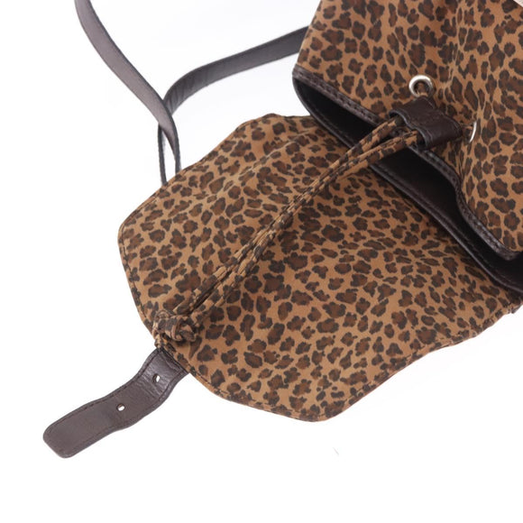 BOTTEGA VENETA Backpack Nylon Brown Gold Auth bs36573