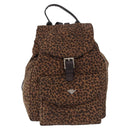 BOTTEGA VENETA Backpack Nylon Brown Gold Auth bs36573-2