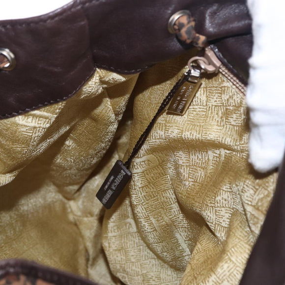 BOTTEGA VENETA Backpack Nylon Brown Gold Auth bs36573