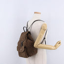 BOTTEGA VENETA Backpack Nylon Brown Gold Auth bs36573-25