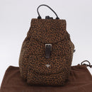 BOTTEGA VENETA Backpack Nylon Brown Gold Auth bs36573-26