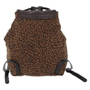 BOTTEGA VENETA Backpack Nylon Brown Gold Auth bs36573-3