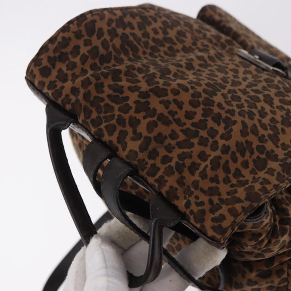 BOTTEGA VENETA Backpack Nylon Brown Gold Auth bs36573