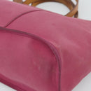 HERMES Kabak Elan PM Hand Bag Canvas Pink Auth bs36581-14