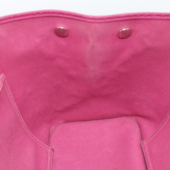 HERMES Kabak Elan PM Hand Bag Canvas Pink Auth bs36581