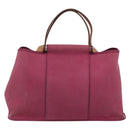 HERMES Kabak Elan PM Hand Bag Canvas Pink Auth bs36581-2