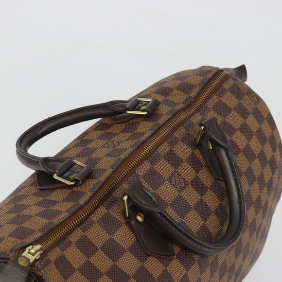 LOUIS VUITTON Damier Ebene Speedy 35 Hand Bag N41363 LV Auth bs36583